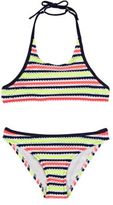 Thumbnail for your product : Milly Striped Eyelet Bikini-NAVY
