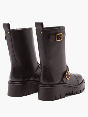 Valentino Garavani V-logo Leather Boots - Black