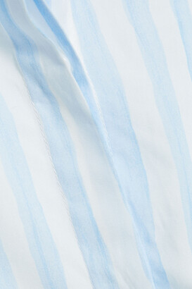 Rosetta Getty Belted striped cotton-poplin shirt