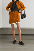 Thumbnail for your product : ANDERSSON BELL Kaila Laser-cut Embossed Faux Suede Wrap Mini Skirt