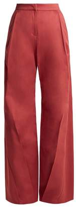 Palmer Harding High Rise Wide Leg Cotton Trousers - Womens - Pink
