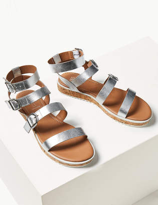 M&S CollectionMarks and Spencer Leather Flatform Heel Gladiator Sandals