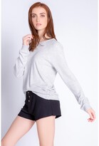 Thumbnail for your product : PJ Salvage Textured Lounge Solid Top, Heather Grey X-Small