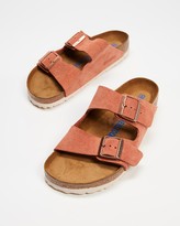 Thumbnail for your product : Birkenstock Women's Red Flat Sandals - Arizona Regular SFB Suede Leather - Women's - Size One Size, 43 at The Iconic