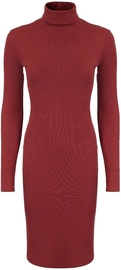 red turtleneck dresses