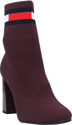 Tommy Hilfiger Sock Heeled Boot Ankle Boots Deep Purple - ShopStyle