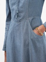 Thumbnail for your product : Sea Alyssa Lace-up Denim Midi Dress - Mid Denim