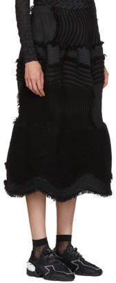Issey Miyake Black Stag Knit Pleats Skirt