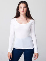 Thumbnail for your product : American Apparel Sheer Rib Long Sleeve Scoop Neck