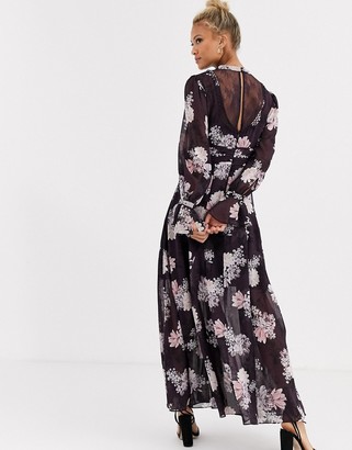 Forever New maxi dress in purple floral print