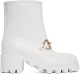 Thumbnail for your product : Gucci White Trip Horsebit Ankle Boots
