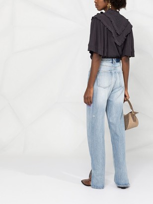 Etoile Isabel Marant Ruffle Detail T-Shirt With Broderie Anglaise