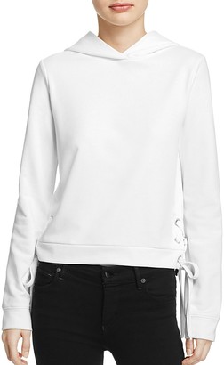 Honey Punch Side Lace-Up Crop Hoodie