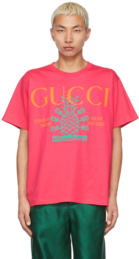 Gucci Pink Musixmatch Edition '22,705' Pineapple T-Shirt - ShopStyle