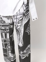 Thumbnail for your product : Thebe Magugu Layered Graphic-Print Linen Trousers