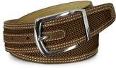 Thumbnail for your product : Moreschi St.Barth Brown Perforated Nubuck and Leather Belt