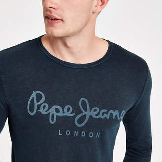 River Island Pepe Jeans blue long sleeve T-shirt