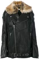 Thumbnail for your product : Faith Connexion faux fur trim leather jacket
