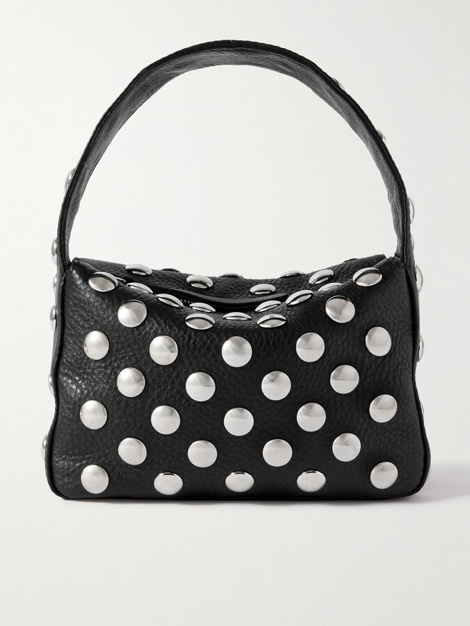KHAITE Elena Small Studded Textured-leather Shoulder Bag - Black