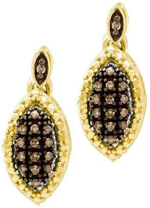 DazzlingRock Collection 0.30 Carat (ctw) 10k Yellow Gold Round Diamond Ladies Drop Earrings