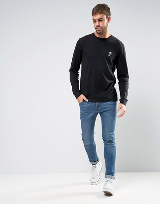 Penfield Plano Long Sleeve Top Small P Logo In Black