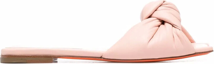 Santoni Knot-Detail Leather Sandals