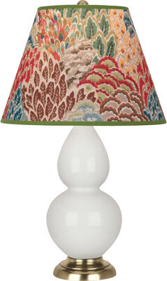 Robert Abbey Small Double Gourd Accent Lamp - Lily, Antique Natural Brass - Fall Floral Shade