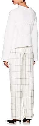 The Row Women's Alys Cotton-Blend Asymmetric Sweater - White
