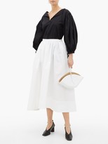 Thumbnail for your product : Jil Sander High-rise Organic Cotton-poplin Midi Skirt - White