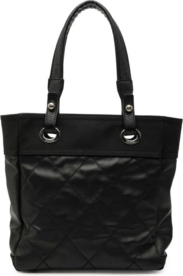 Chanel Pre Owned 2009-2010 Small Quilted Coated Canvas Paris Biarritz tote bag