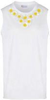 Thumbnail for your product : RED Valentino Daisy Embellished Cotton Jersey Top