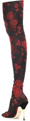 Dolce & Gabbana Floral-printed over-the-knee boots
