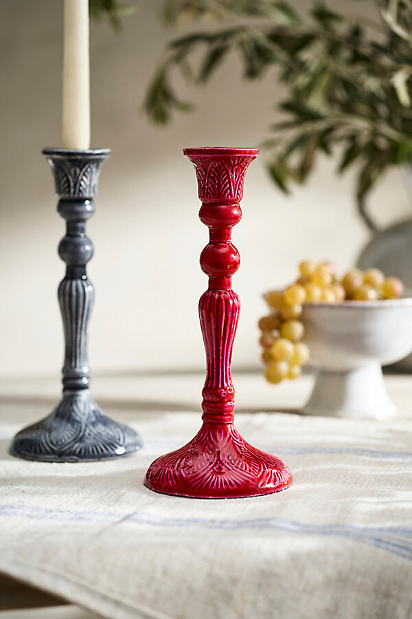 Textured Enamel Taper Holder