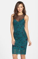 Thumbnail for your product : Nicole Miller Illusion Yoke Stretch Lace Cocktail Dress