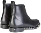 Thumbnail for your product : Valentino Garavani Rockstud Sole Leather Combat Boots Black