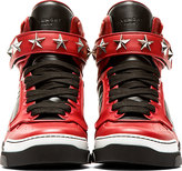 Thumbnail for your product : Givenchy Black & Red Star Tyson High-Top Sneakers
