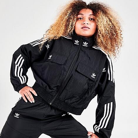 women's adidas originals crop woven track top