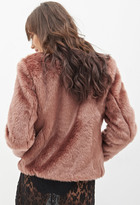 Thumbnail for your product : Forever 21 Collarless Faux Fur Jacket