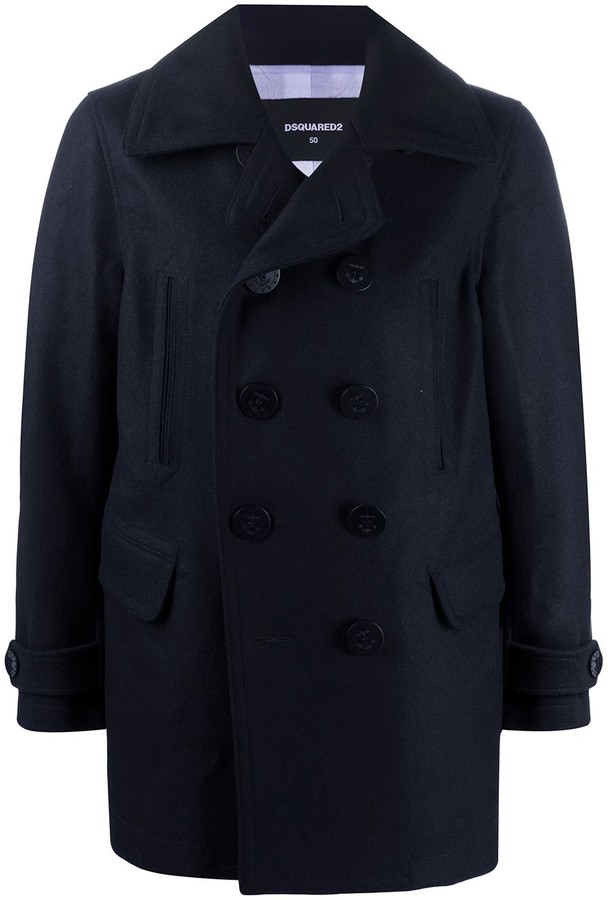 DSQUARED2 Double-Breasted Pea Coat - ShopStyle