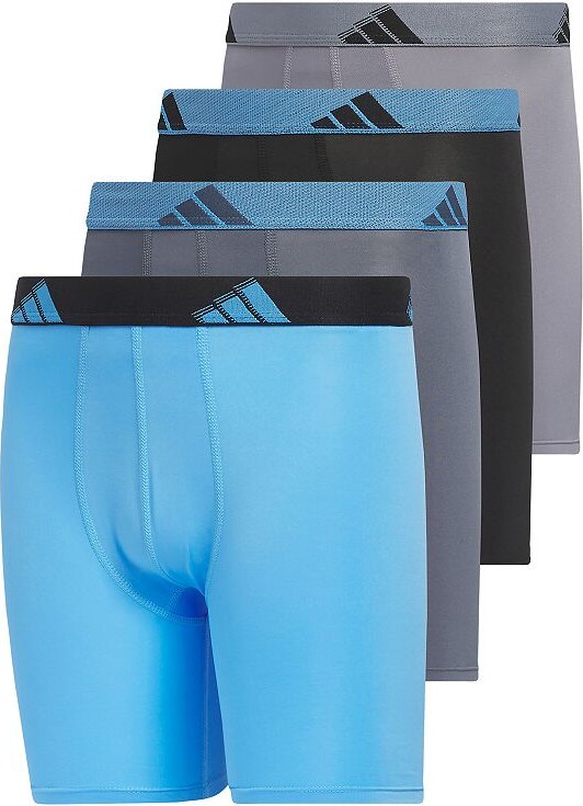 adidas Boys 4-20 Youth Microfiber 4-Pack Long Boxer Brief