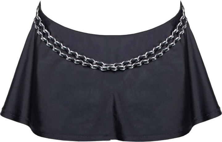 Solara Black / Silver Christina Chain Mini Skort