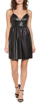Leith Faux Leather Skater Dress