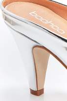 Thumbnail for your product : boohoo Metallic Pointed Kitten Mules
