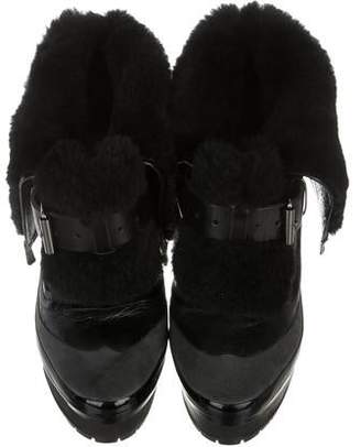 Burberry Fur-Trimmed Ankle Boots