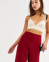 Thumbnail for your product : ASOS Tall DESIGN Tall wide leg trousers with clean high waist
