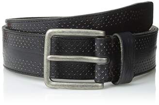 John Varvatos Men's Dimpled Leather Harness Buckle Belt