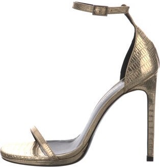 Saint Laurent Leather Animal Print Sandals