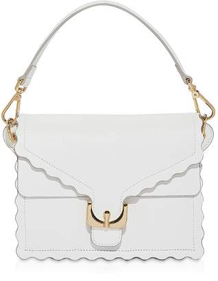 Coccinelle Ambrine Merletto White Leather Shoulder Bag
