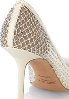Thumbnail for your product : Jimmy Choo Love 85 Crystal Mesh Pumps