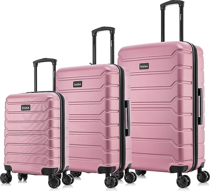 InUSA Trend 3-Piece Hardside Spinner Luggage Set, Rose Gold (IUTRESML-ROS)